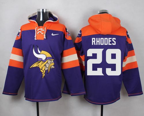 Nike Vikings #29 Xavier Rhodes Purple Player Pullover NFL Hoodie